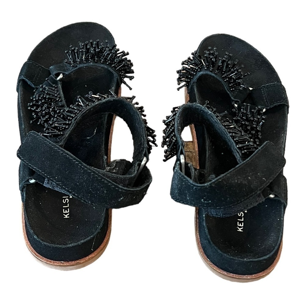ANTHROPOLOGIE KELSI DAGGER Brooklyn Spark Black Suede Beaded Sandals Size 9 NEW - Picture 5 of 7